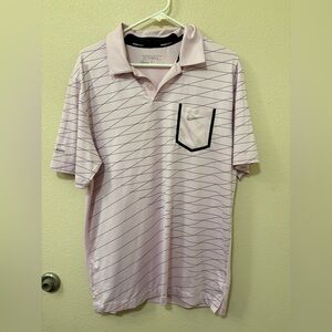 Nike Innovation Engineer Pocket Men's Golf Polo in light pink Bellagio size M